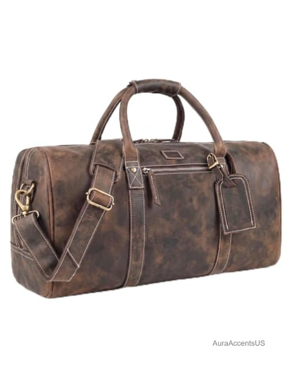 Leather Duffle Bag 20 inch 25L Carry-On Weekender Travel Gym Overnight